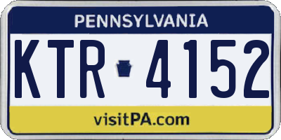 PA license plate KTR4152