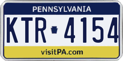PA license plate KTR4154