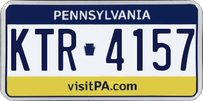 PA license plate KTR4157