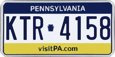 PA license plate KTR4158
