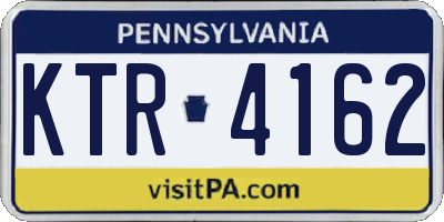 PA license plate KTR4162