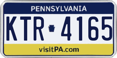 PA license plate KTR4165