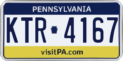 PA license plate KTR4167