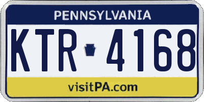 PA license plate KTR4168