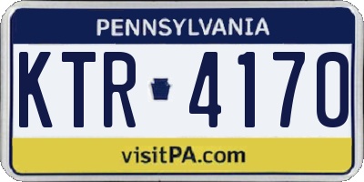 PA license plate KTR4170