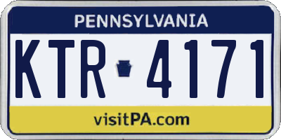 PA license plate KTR4171