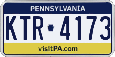 PA license plate KTR4173
