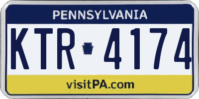 PA license plate KTR4174