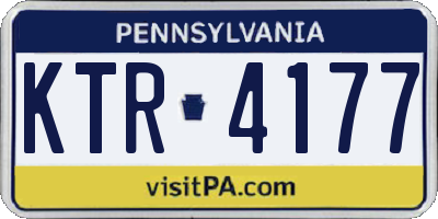 PA license plate KTR4177