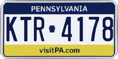 PA license plate KTR4178