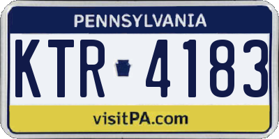 PA license plate KTR4183