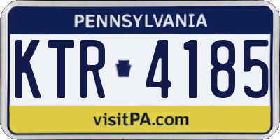 PA license plate KTR4185