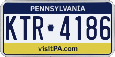 PA license plate KTR4186