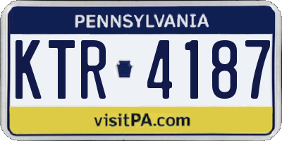 PA license plate KTR4187