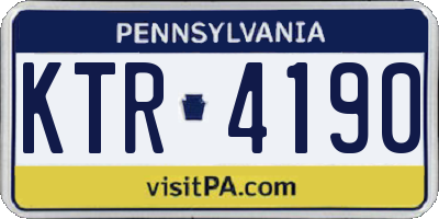 PA license plate KTR4190