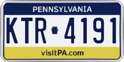 PA license plate KTR4191