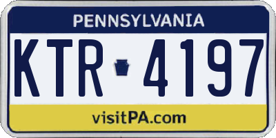 PA license plate KTR4197