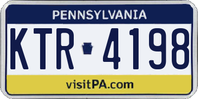PA license plate KTR4198