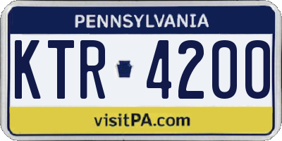 PA license plate KTR4200