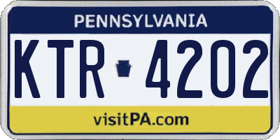 PA license plate KTR4202