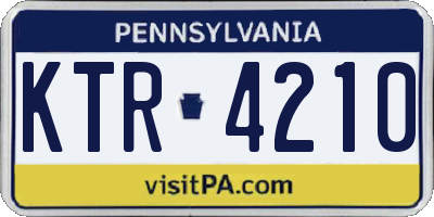 PA license plate KTR4210