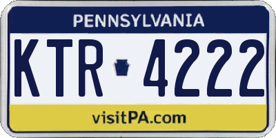 PA license plate KTR4222