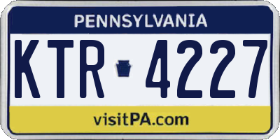 PA license plate KTR4227