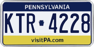 PA license plate KTR4228