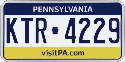 PA license plate KTR4229