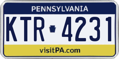 PA license plate KTR4231