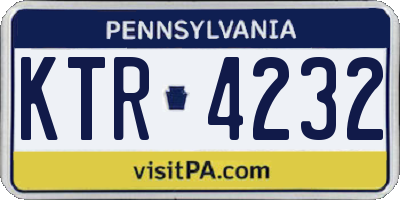 PA license plate KTR4232