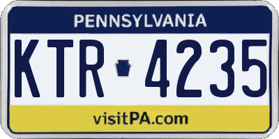 PA license plate KTR4235