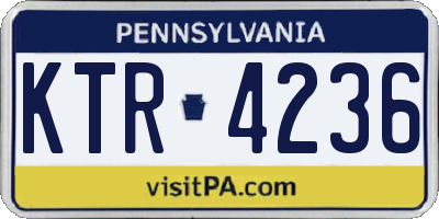 PA license plate KTR4236