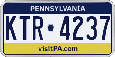 PA license plate KTR4237