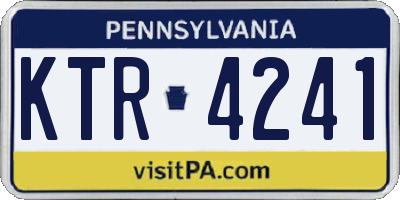 PA license plate KTR4241