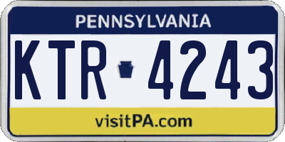 PA license plate KTR4243
