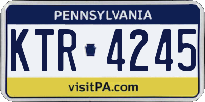 PA license plate KTR4245