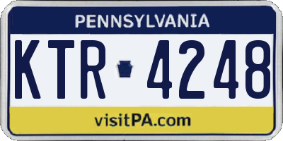 PA license plate KTR4248