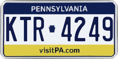 PA license plate KTR4249