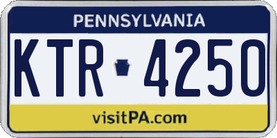 PA license plate KTR4250