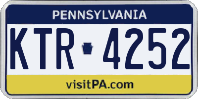 PA license plate KTR4252