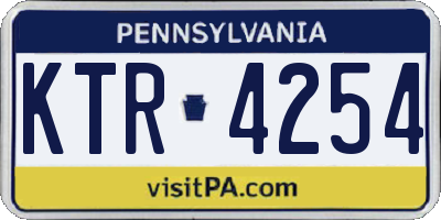 PA license plate KTR4254