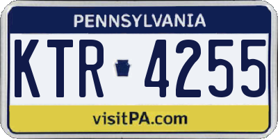 PA license plate KTR4255