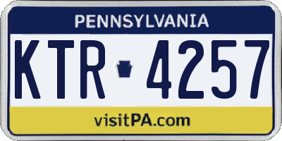 PA license plate KTR4257