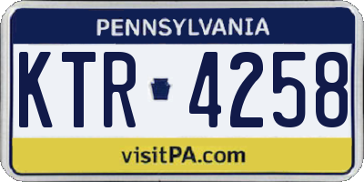 PA license plate KTR4258