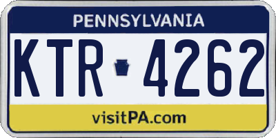 PA license plate KTR4262