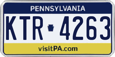 PA license plate KTR4263