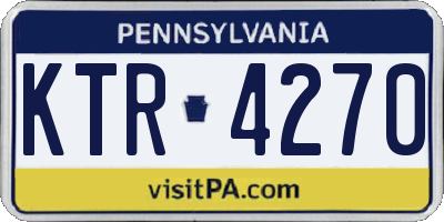 PA license plate KTR4270