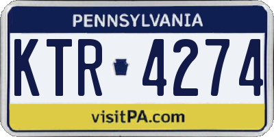PA license plate KTR4274