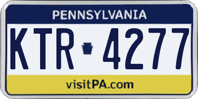 PA license plate KTR4277